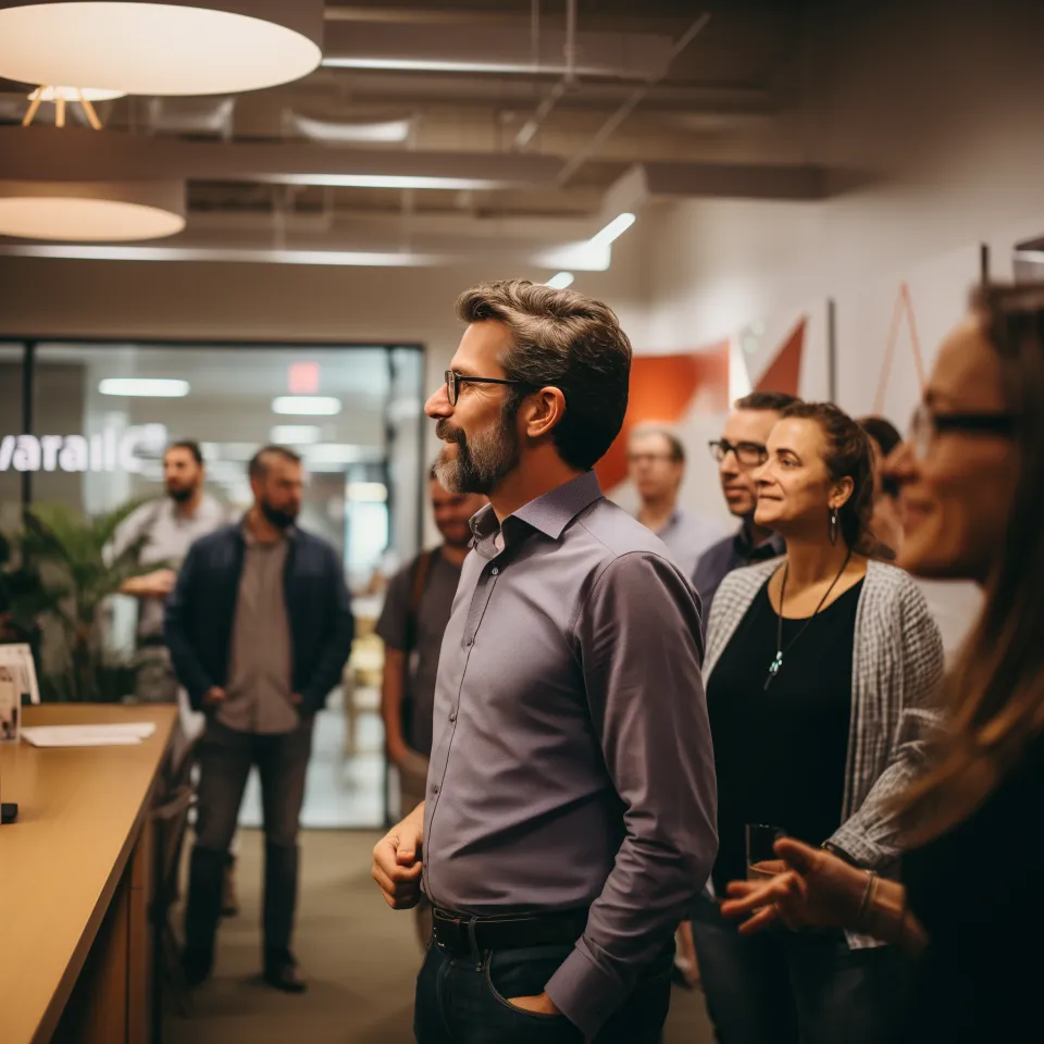 Coach uomo italiano in ufficio